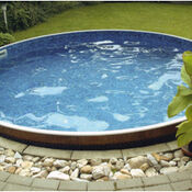 Round steel walled deeper splasher swimming pool